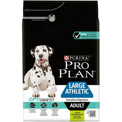 Сухой корм Pro Plan Athletic с ягнёнком для собак крупных пород с чувствительным пищеварением, 3кг