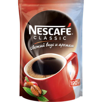 Кофе Nescafé Classic натуральный растворимый гранулированный, 190г