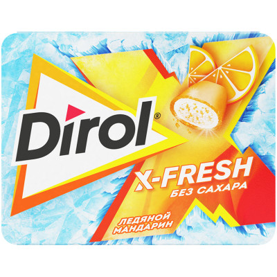 Жевательная резинка Dirol X-Fresh Ледяной мандарин без сахара, 16г