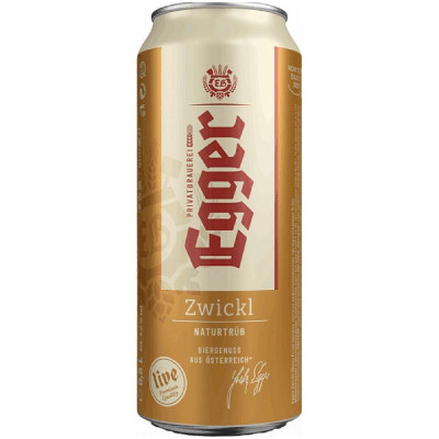 Пиво Egger Zwickl светлое нефильтрованное пастеризованное 5%, 500мл