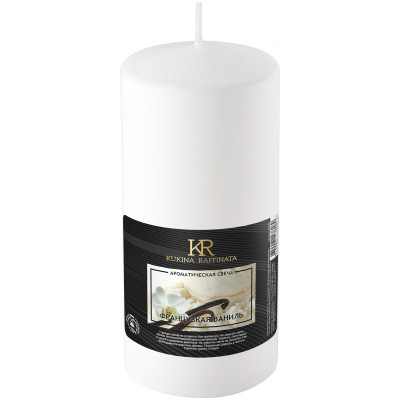Свеча ароматическая Kukina Raffinata Французская ваниль белая, 5.6х12см