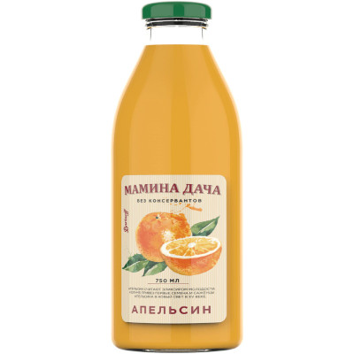 Сок Мамина Дача апельсиновый с мякотью, 750мл