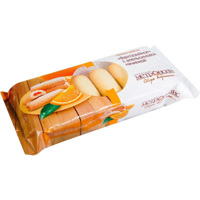 Печенье Метрополис Фантазийное сдобное с апельсиновой начинкой, 200г