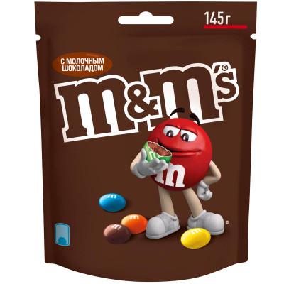 Драже M&Ms с молочным шоколадом в разноцветной глазури, 145г