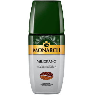 Кофе Monarch Miligrano натуральный растворимый c добавлением жареного молотого, 160г