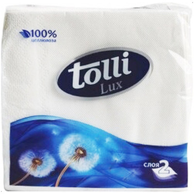 Салфетки бумажные Tolli lux 2 слоя белые, 50шт