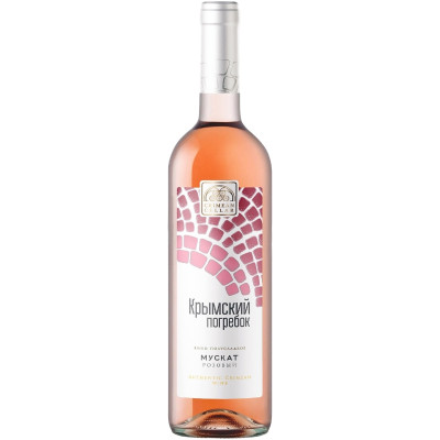 Вино Крымский Погребок Мускат розовое полусладкое 10-12%, 750мл