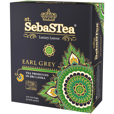 Чай SebaSTea Earl Grey с ароматом бергамота чёрный байховый, 100х1,5г