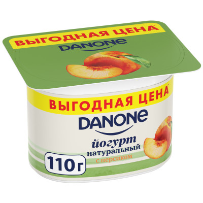Йогурт Danone персик 2.9%, 110г