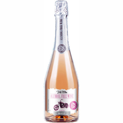 Вино Via Mia Rose газированное розовое полусладкое безалкогольное 750мл