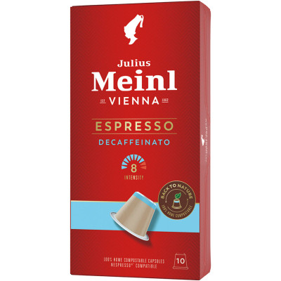 Кофе в капсулах Julius Meinl Espresso Decaf натуральный жареный молотый без кофеина, 10х5.6г