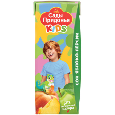 Сок Сады Придонья Kids яблочно-персиковый с 5 месяцев, 200мл