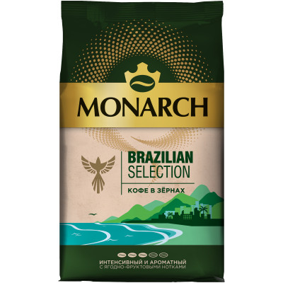 Кофе Monarch Brazilian Selection натуральный жареный в зернах, 800г