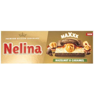 Шоколад Nelina Premium Maxxx молочный лесной орех-карамельн-фундук, 305г