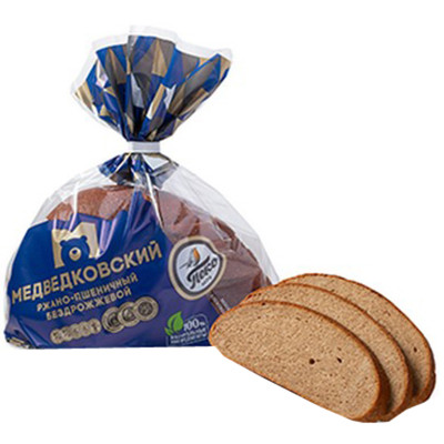 Хлеб Пеко Медведковский ржано-пшеничный часть изделия нарезка, 300г