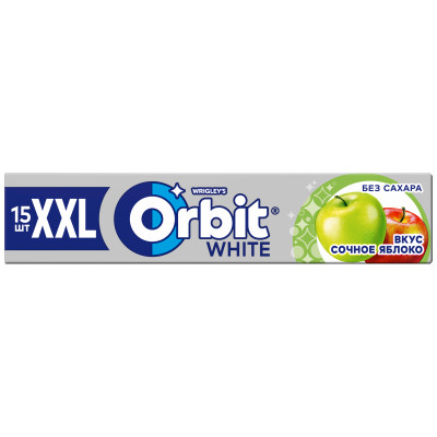 Жевательная резинка Orbit XXL Белоснежный Сочное яблоко без сахара, 20.4г