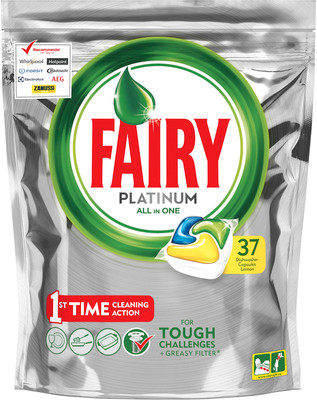 Таблетки Fairy Platinum All in 1 лимон, 37шт