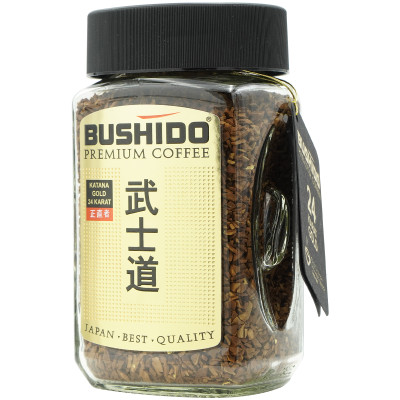 Кофе Bushido Katana Gold 24 Karat натуральный растворимый, 100г