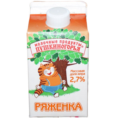 Ряженка Молочные продукты Пушкиногорья 2.7%, 500мл