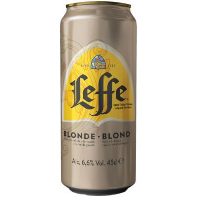 Напиток пивной Leffe Блонд светлый эль пастеризованный 6.6%, 450мл