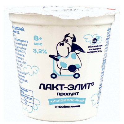 Продукт кисломолочный Лакт-Элит Детский с кальцием и витамином D3 3.2%, 150г