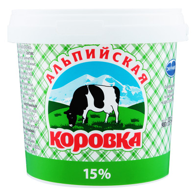 Продукт молокосодержащий Альпийская Коровка 15%, 900г