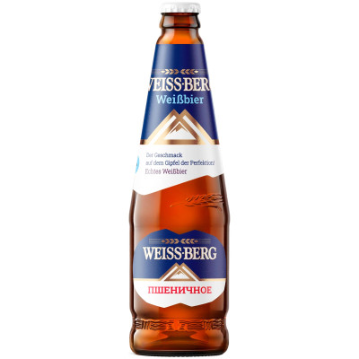 Напиток пивной Weiss Berg Пшеничное нефильтрованный неосветленный пастеризованный, 440мл