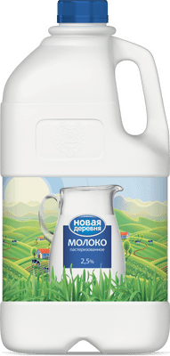 Молоко Новая Деревня питьевое пастеризованное 2.5%, 1.9л