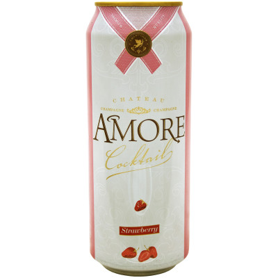 Напиток Amore Шампанское-клубника ароматизированный газированный 7.1%, 450мл