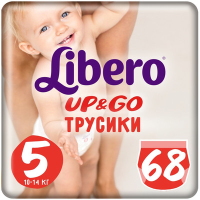 Подгузники-трусики Libero Up&Go Maxi Plus р.5 10-14кг, 68шт