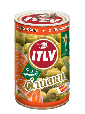 Оливки ITLV с лососем зелёные, 300г