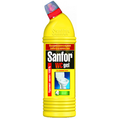 Средство чистящее Sanfor WC gel для унитаза лимонная свежесть, 750г