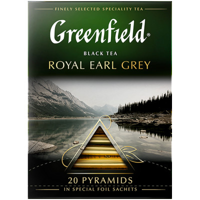 Чай Greenfield Royal Earl Grey чёрный цитрус-бергамот в пирамидках, 20х2г