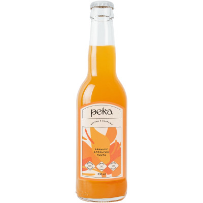 Напиток газированный Река Лимонад Абрикос Апельсин Пихта безалкогольный сокосодержащий, 330мл