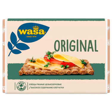 Хлебцы WASA Original ржаные цельнозерновые, 275г