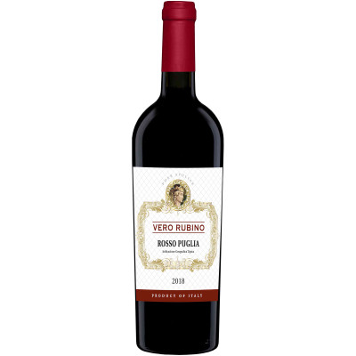 Вино Vero Rubino красное полусухое, 750мл