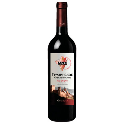 Вино Лази Грузинское Крестьянское красное полусладкое, 750мл