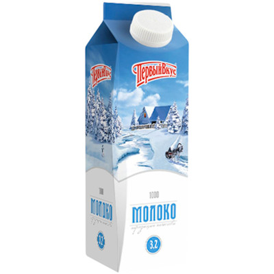 Молоко Первый Вкус Российское 3.2%, 1л