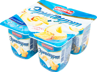 Продукт йогуртный Эрмигурт ананас-дыня 3.2%, 100г