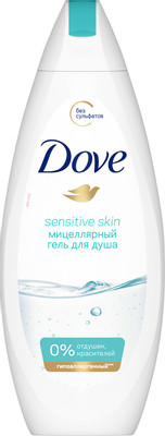 Крем-гель Dove для душа мицеллярный для чувствительной кожи бессульфатный, 250мл