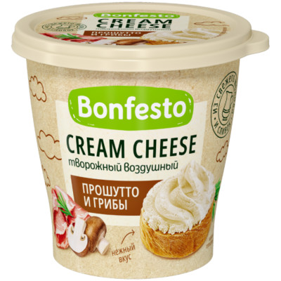 Сыр Bonfesto Кремчиз творожный прошутто и грибы 65%, 125г