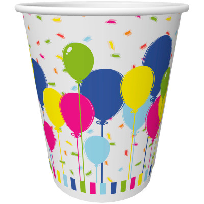 Стаканы одноразовые Duni Balloons and Confetti бумажные, 10x200мл
