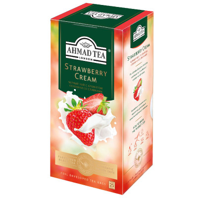 Чай Ahmad Strawberry Cream черный клубника-сливки, 25х1.5г