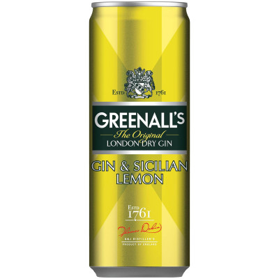 Джин-тоник Greenall's Лимон 9%, 500мл