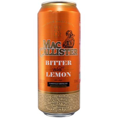 Коктейль MacCallister Биттер-лимон газированный 8.5%, 500мл