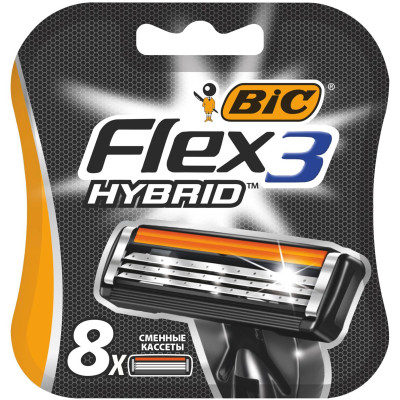 Картриджи сменные Bic 3 Flex Hybrid, 8шт