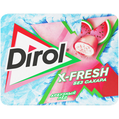 Жевательная резинка Dirol X-Fresh Арбузный лёд без сахара, 16г