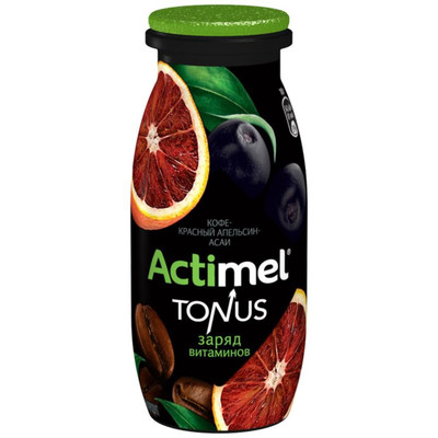 Напиток кисломолочный Actimel обогащённый экстракт кофе-красный апельсин-асаи 2.5%, 100мл