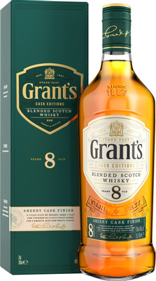 Виски Grants Шерри Каск 8-летний 40% в подарочной упаковке, 700мл