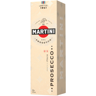 Вино Martini Prosecco DOC сухое белое 11.5% в подарочной упаковке, 750мл